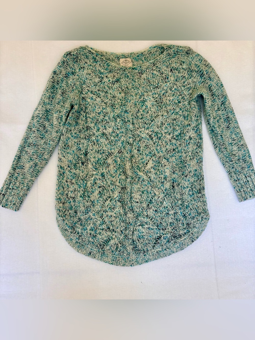 St Johns Bay Size XL Cable Knit Casual Sweater‎ Light Blue Long Sleeve Pullover